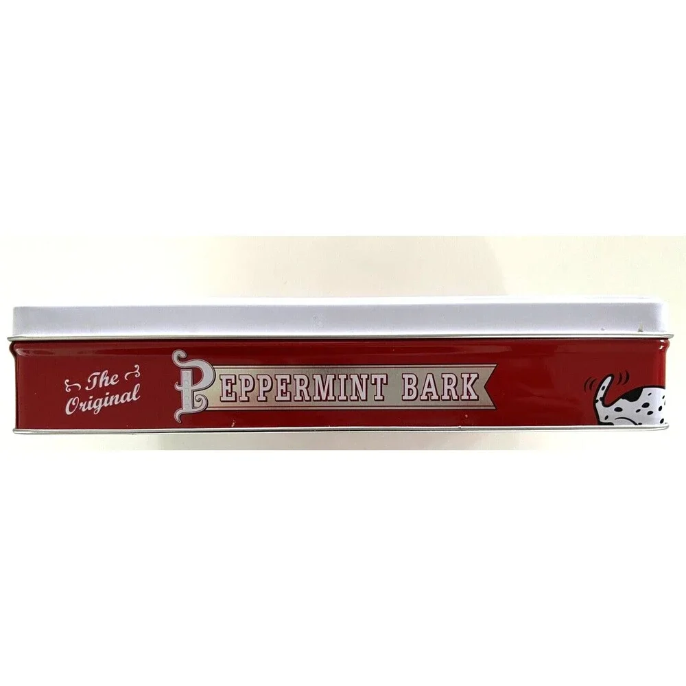 William Sonoma Peppermint Bark Tin with Lid Storage Christmas Collectible